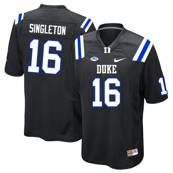 Duke Blue Devils #16 Dylan Singleton College Football Jerseys Sale-Black